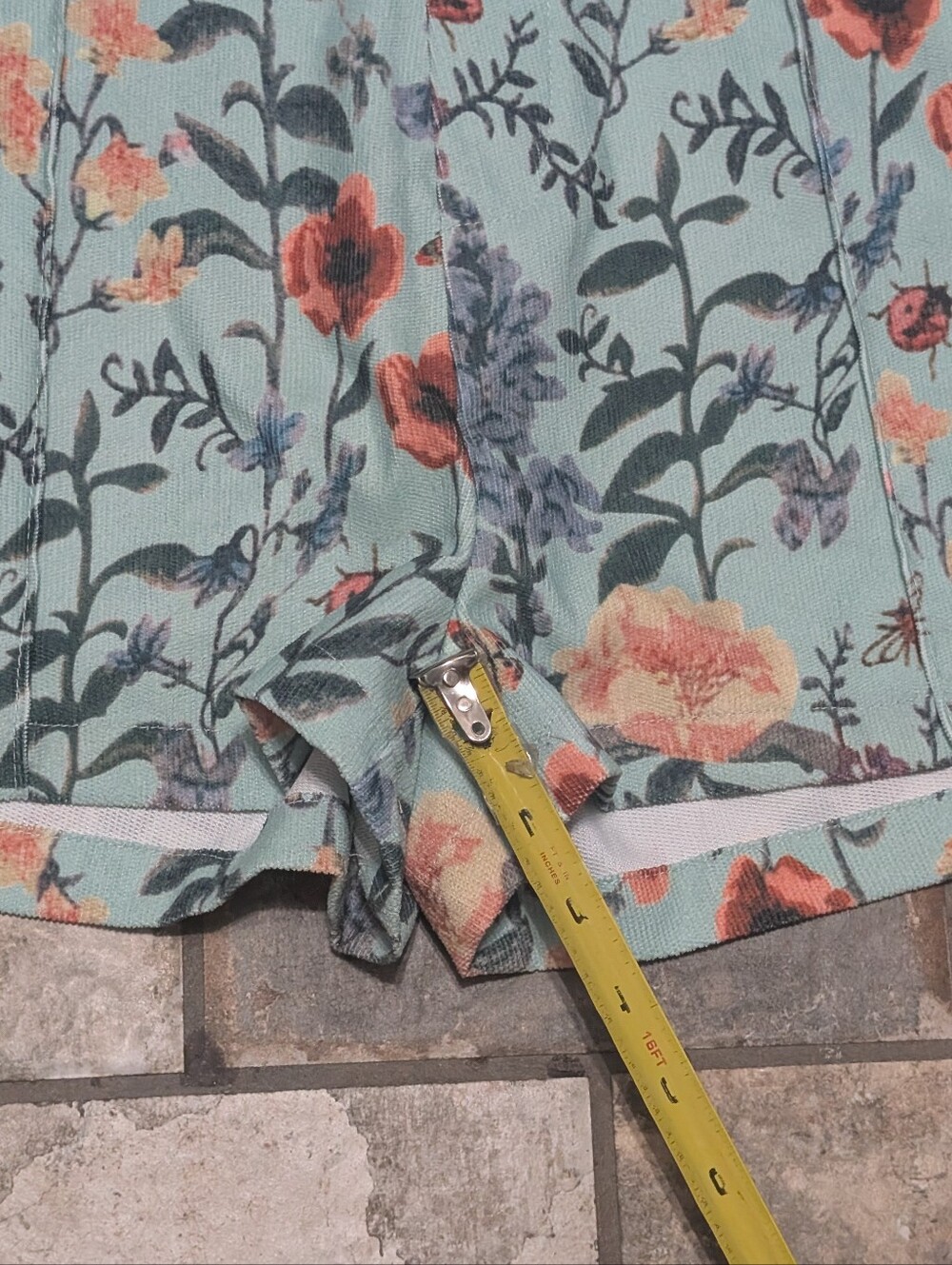 NWT Cider Sage Green Lightweight Corduroy Floral Overall Romper - Women's Medium - Picture 7 of 8
